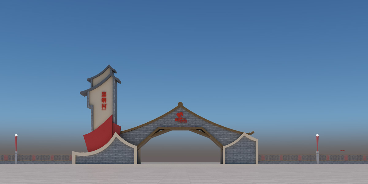 佛山顯納村——顯納村牌坊搭建 佛山顯納村——顯納村牌坊搭建